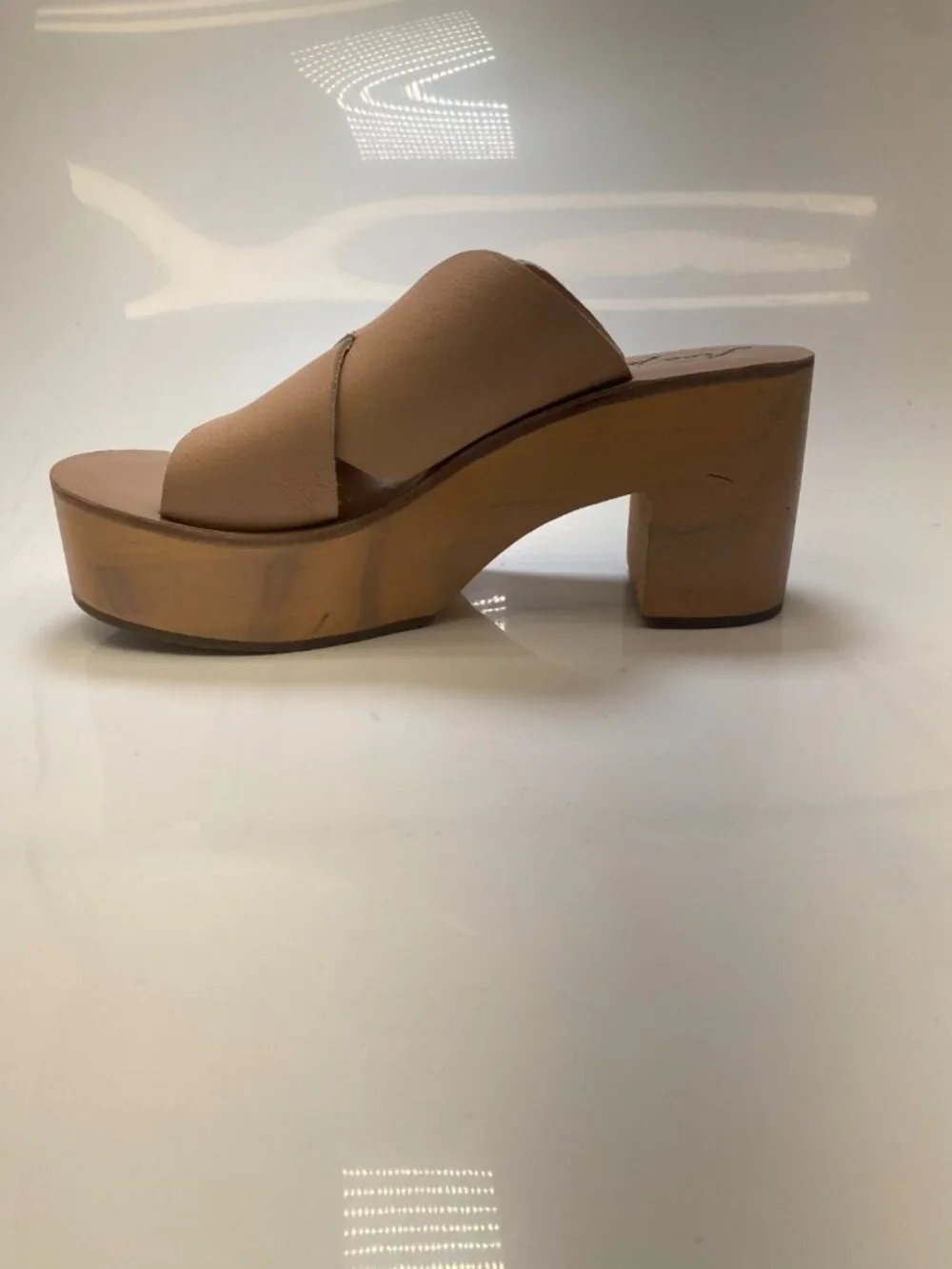 Free People Women's Kora Pink Leather Platform Heel Sandal Sz 41- USA  11
